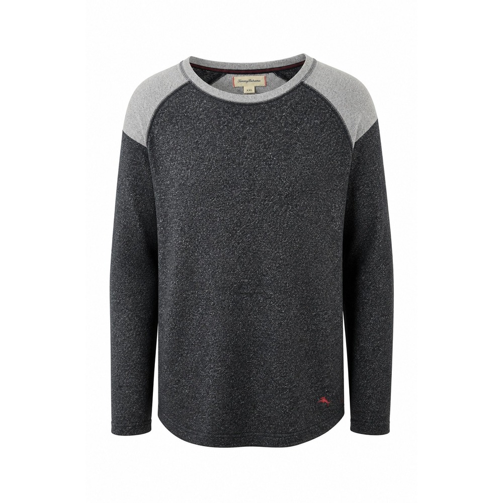 Tommy‎ Bahama Mens XXL Heather Gray Raglan Crew Neck Long Sleeve Pullover Shirt